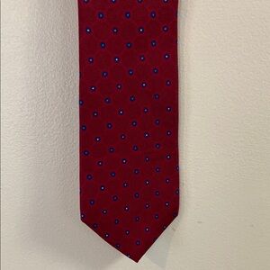 Calvin Klein Maroon and Blue Tie with Classic Design 100% Silk